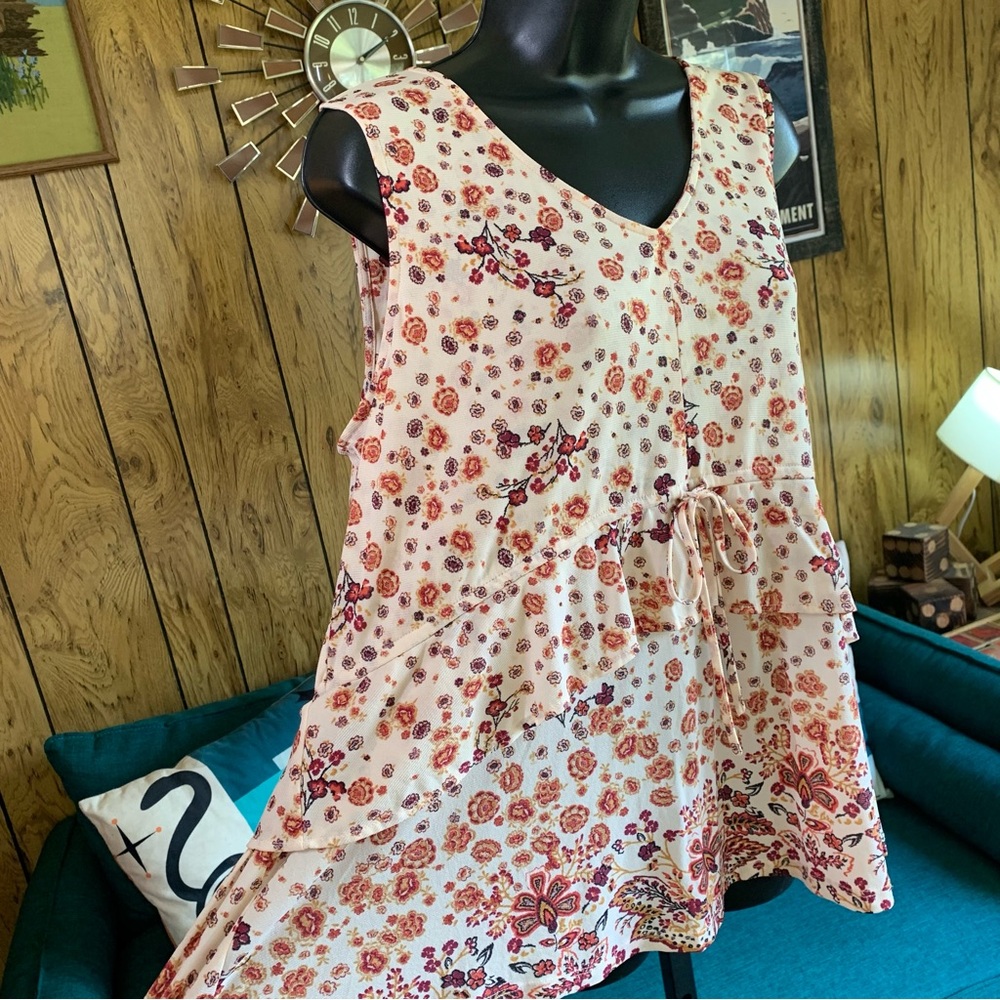 Style & Co. Floral Sleeveless Ruffle Blouse - Picture 4 of 10